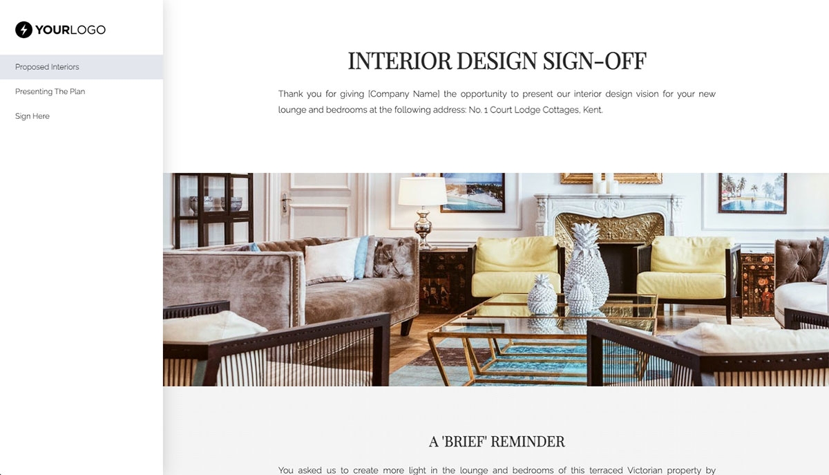 Interior Design Client Signoff Slide 2