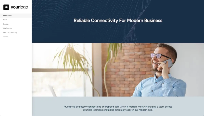 Telecommunications Brochure Template - Pre-built layout