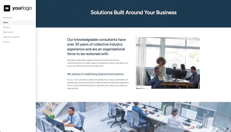 Telecommunications Brochure Template - Use your own colors, copy, and images