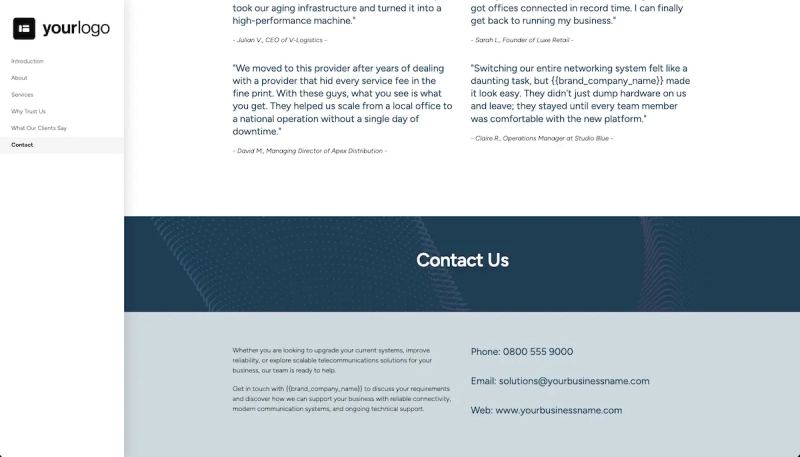 Telecommunications Brochure Template Slide 7