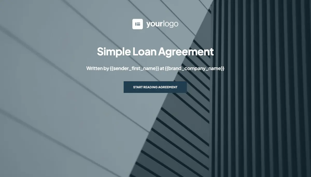 Simple Loan Agreement Template Slide 1