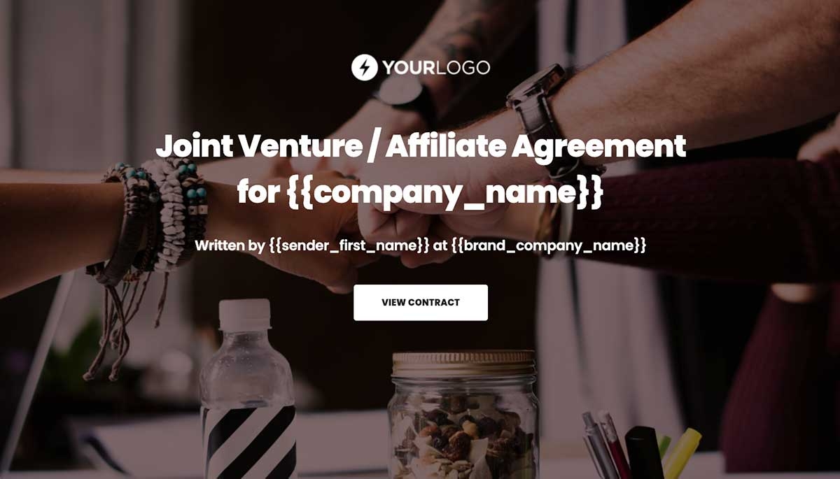 Joint Venture Agreement Template (UK) - Visually Stunning Cover