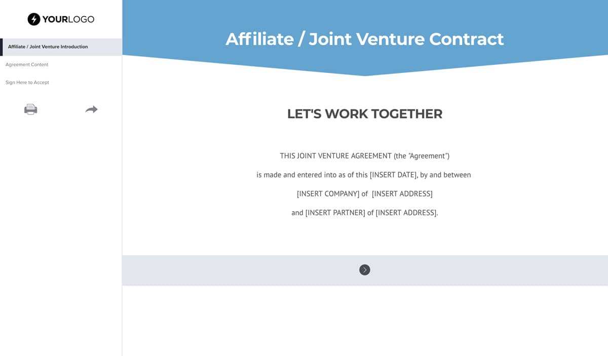 Free Joint Venture Agreement Template (US) - Better Proposals With free simple joint venture agreement template