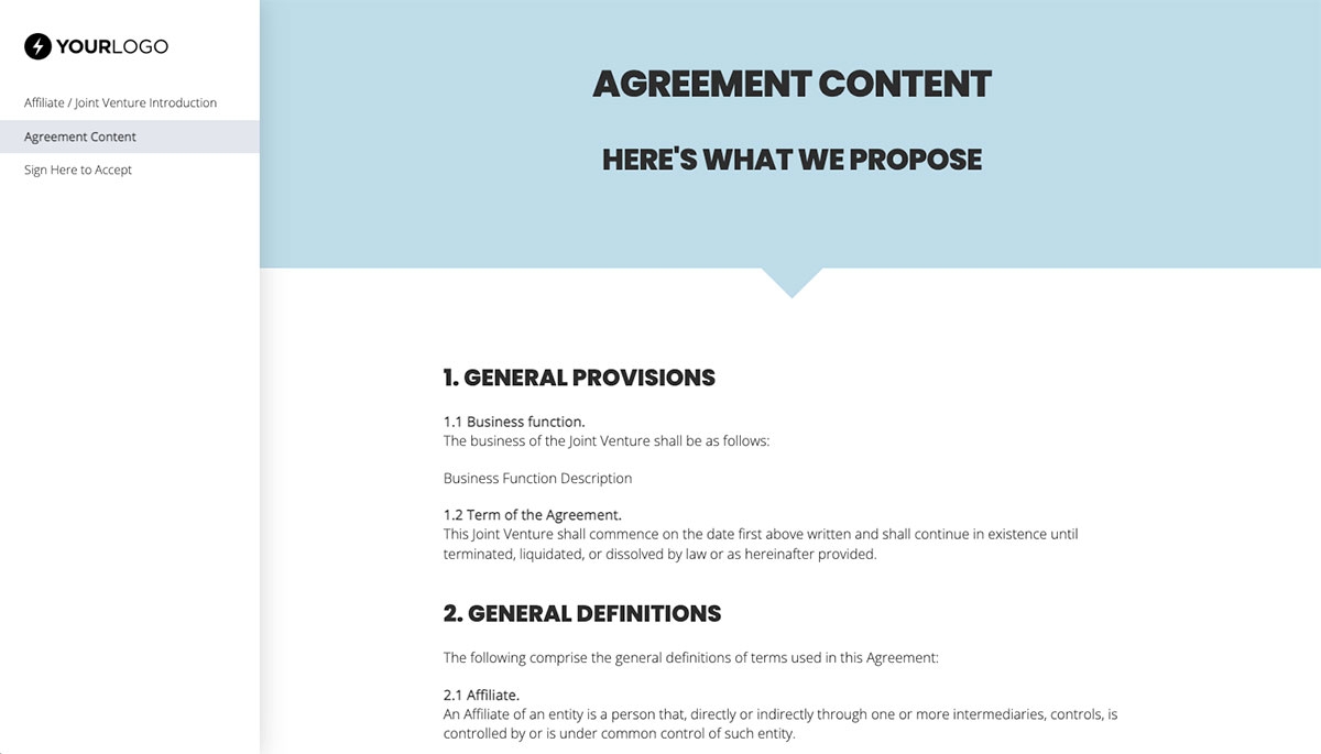 Joint Venture Agreement Template (US) Slide 3