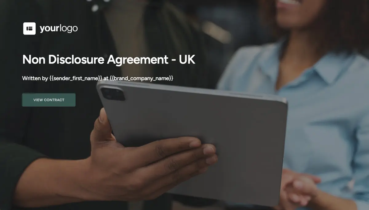 Non Disclosure Agreement Template (UK) - Visually Stunning Cover