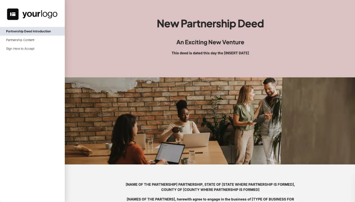 Partnership Contract Template (US) Slide 2