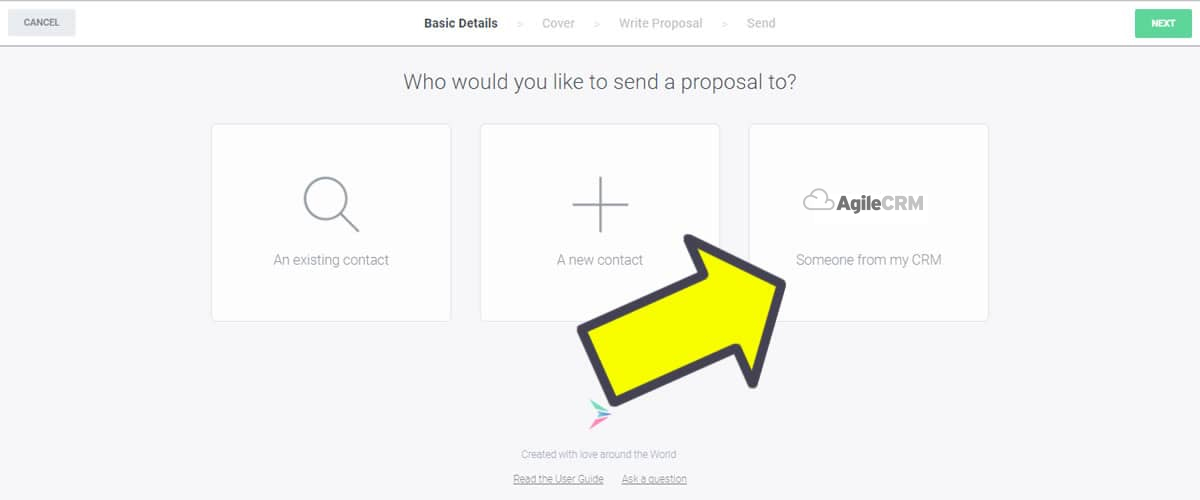 Connect Better Proposals to Agile CRM - Step1