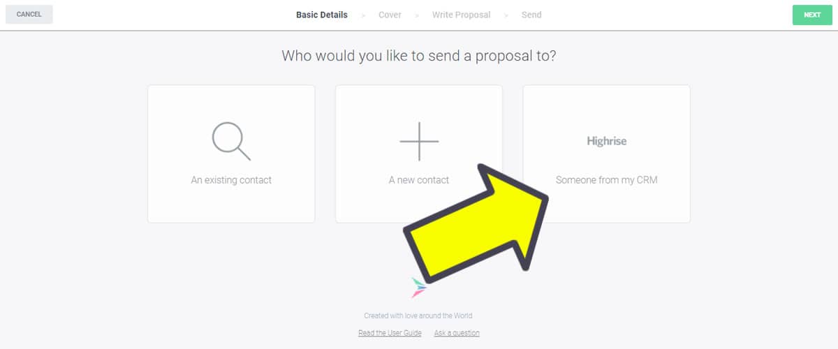 Connect Highrise to Better Proposals - Step1