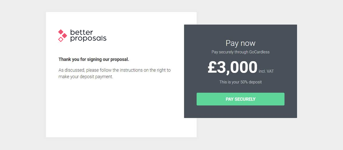 GoCardless payment option on Better Proposals