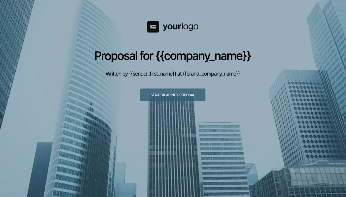 General Product Proposal Template - Medium Blue Slide 1