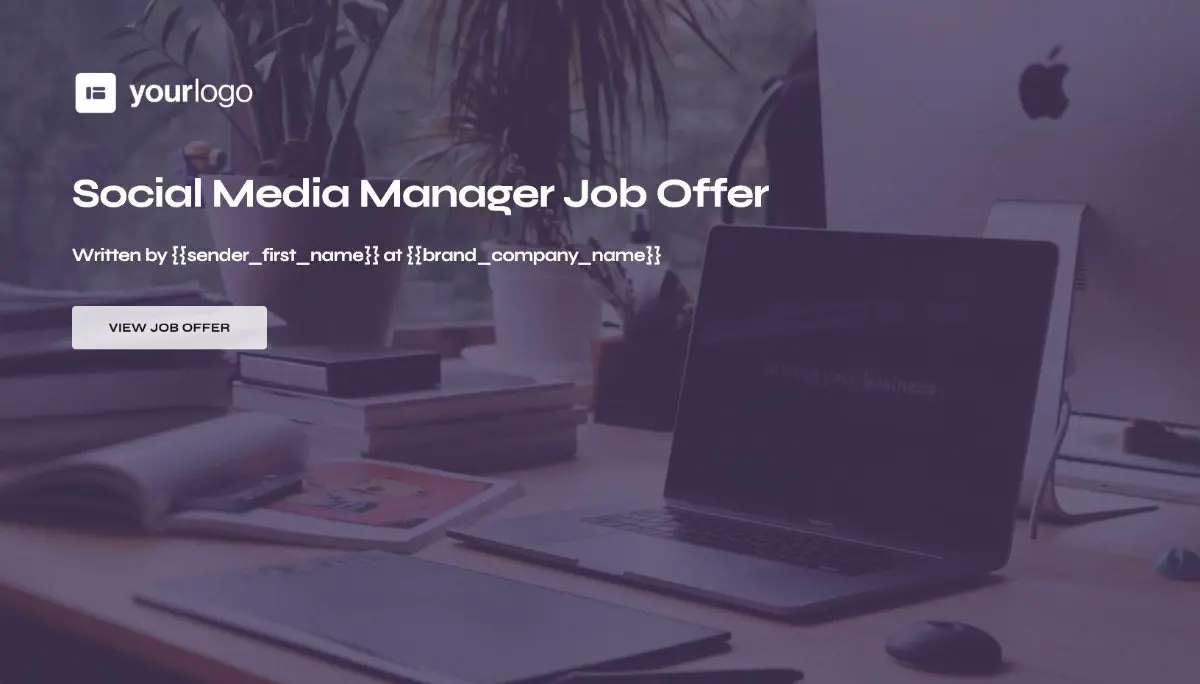 Social Media Manager Job Offer Template Slide 1