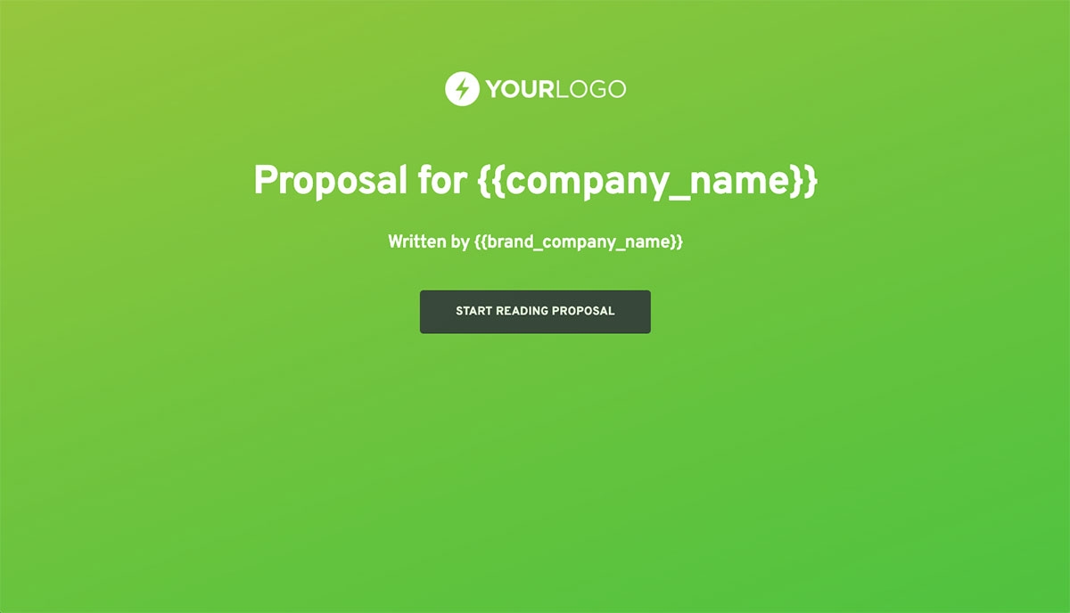 General Service Proposal Template - Bright Green - Stunning cover