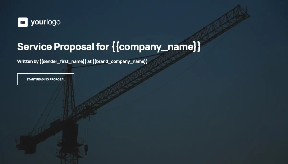 General Service Proposal Template - Dark Gray Slide 1