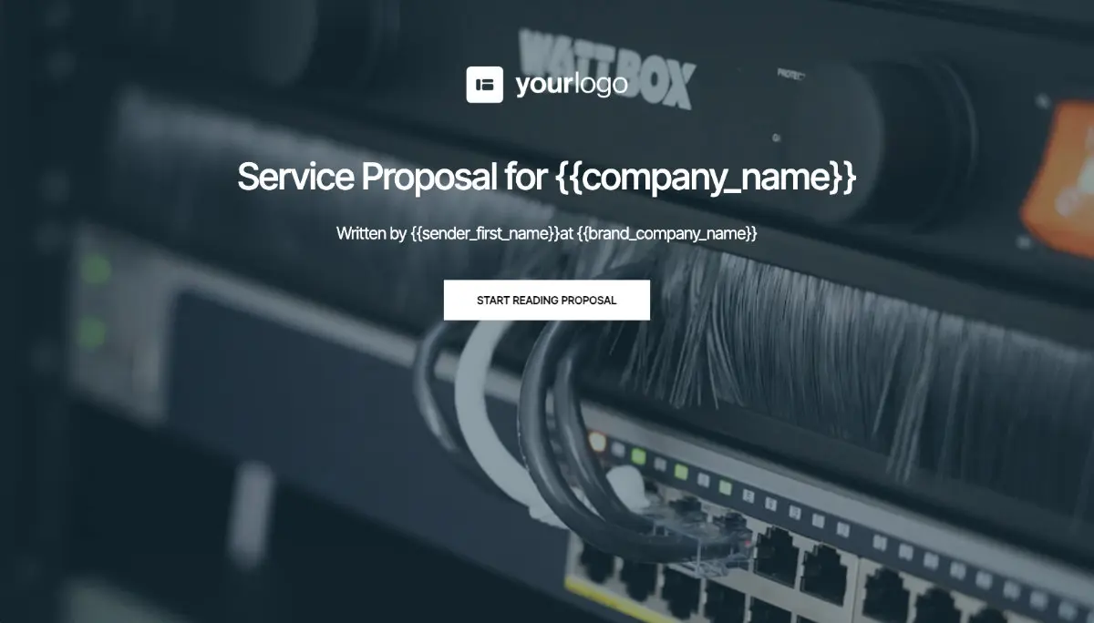 General Service Proposal Template - Very Dark Blue Slide 1