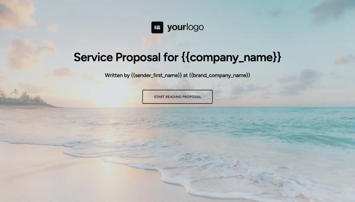 General Service Proposal Template - Light Blue - Stunning cover