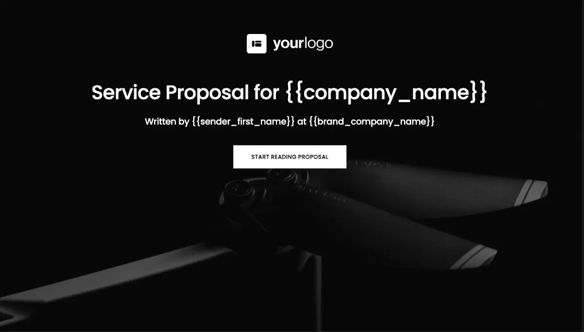 General Service Proposal Template - Black and White Slide 1