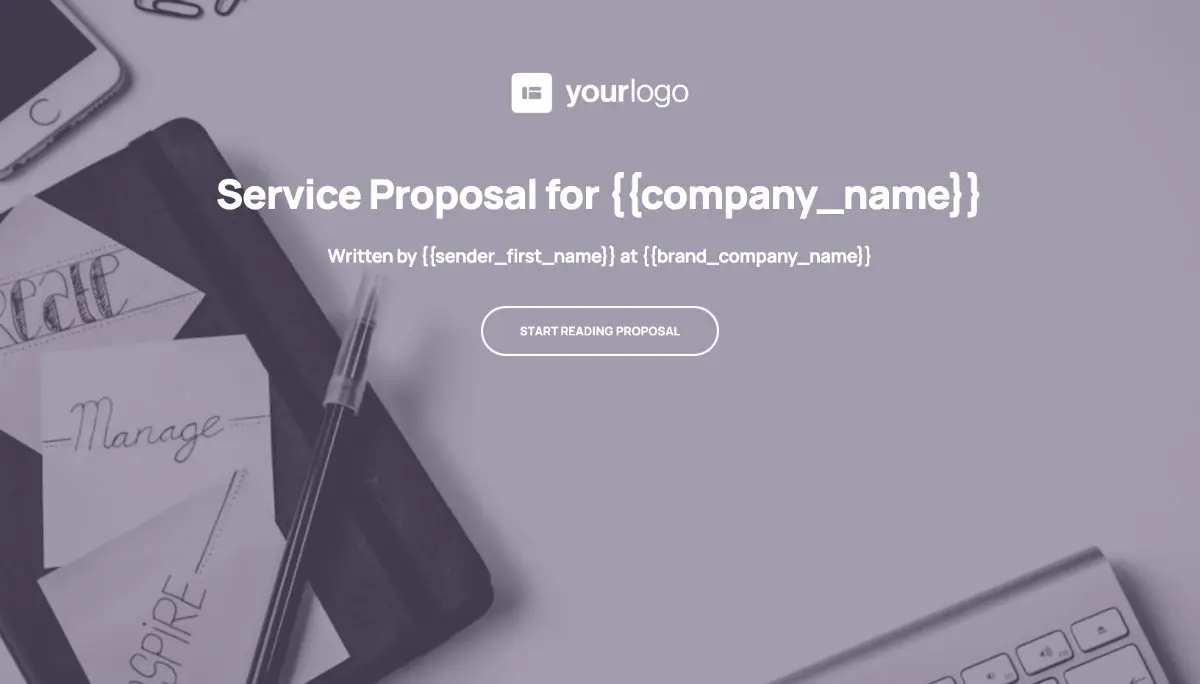 General Service Proposal Template - Purple Slide 1