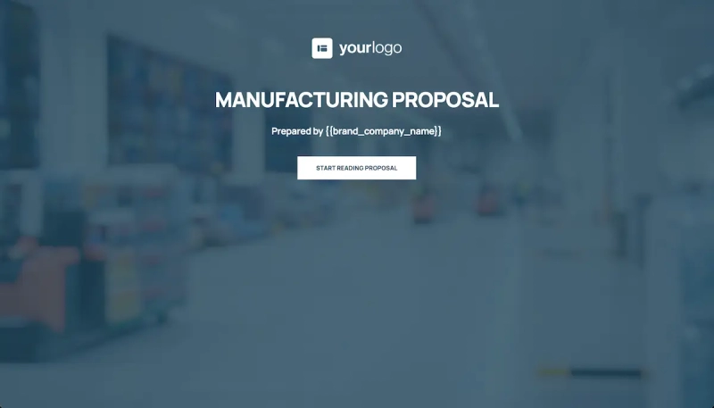 Manufacturing Proposal Template - A professional cover page