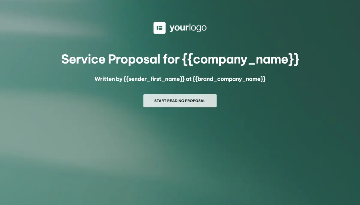 General Service Proposal Template - Moss Green - Stunning cover