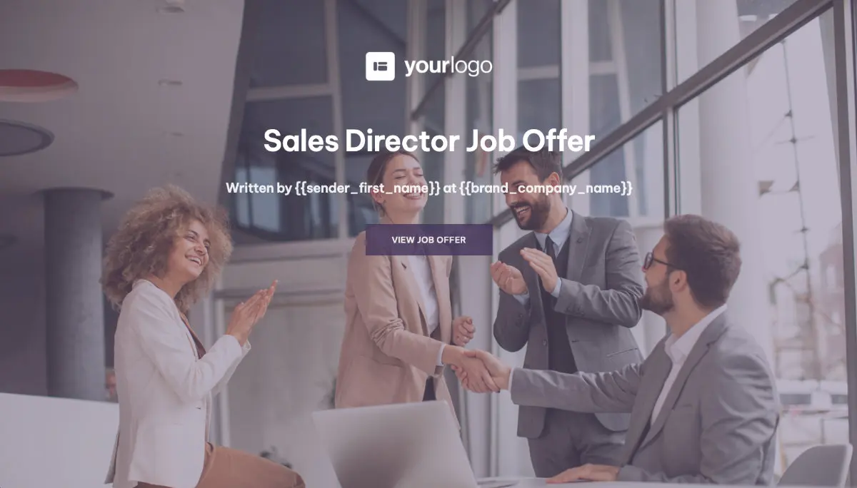 Sales Director Job Offer Template Slide 1
