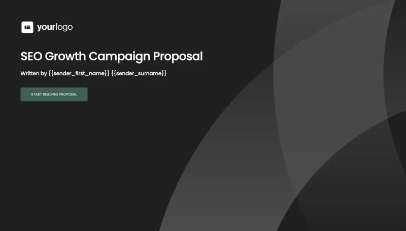 SEO Growth Campaign Proposal Template - A cover that sets the tone