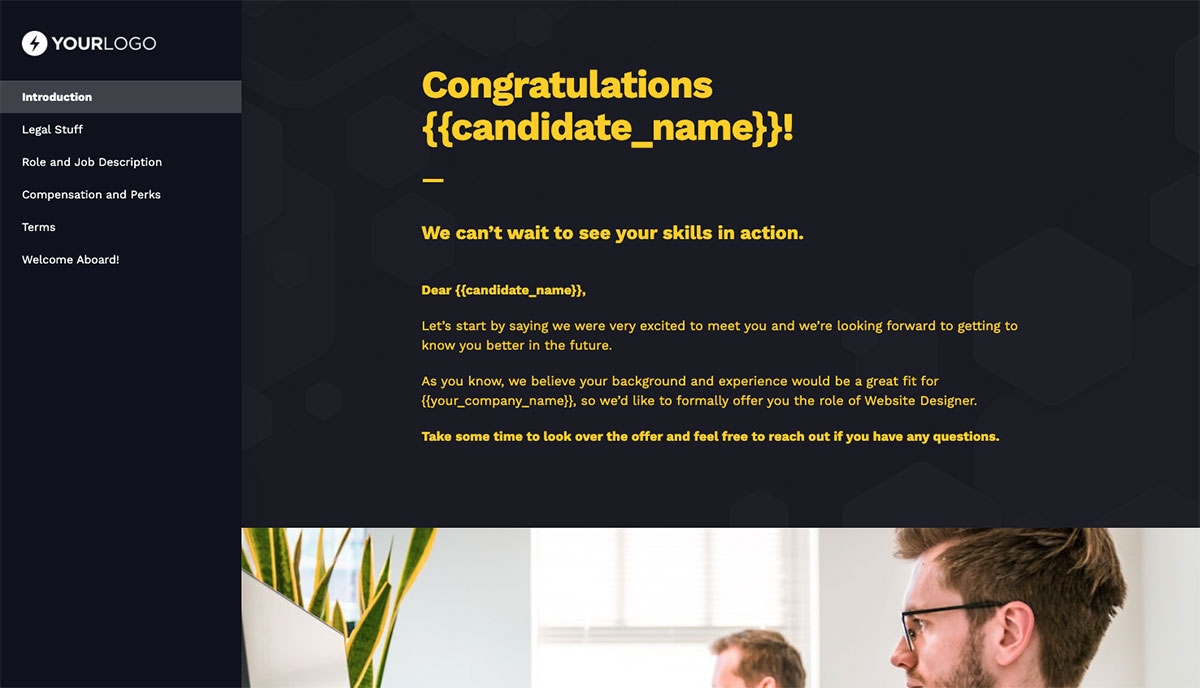 Website Designer Job Offer Template - Pre-Written Introduction