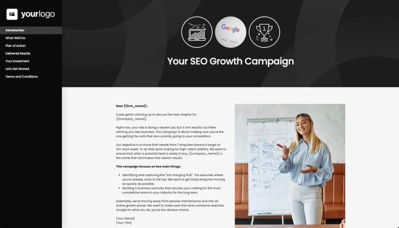 SEO Growth Campaign Proposal Template - Start with the