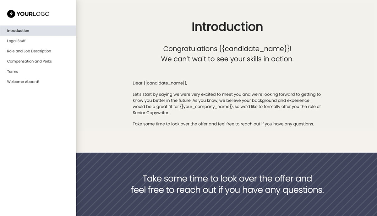 Senior Copywriter Job Offer Template - Pre-Written Introduction