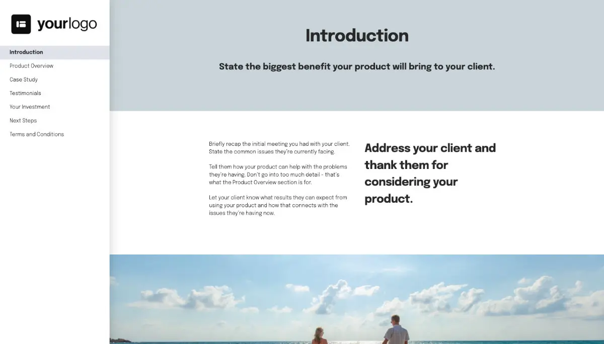General Product Proposal Template - Light Blue Slide 2