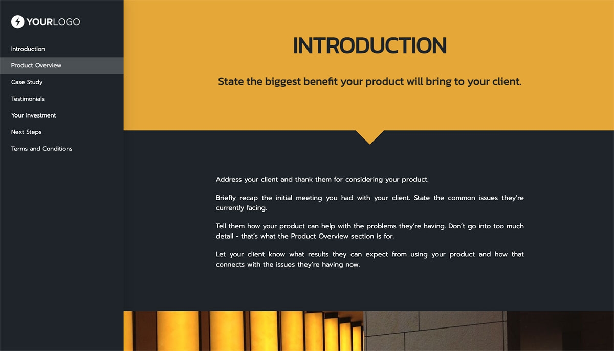 General Product Proposal Template - Dark Gray - Introduction