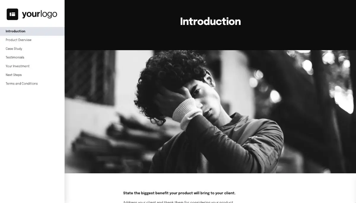 General Product Proposal Template - Black and White - Introduction