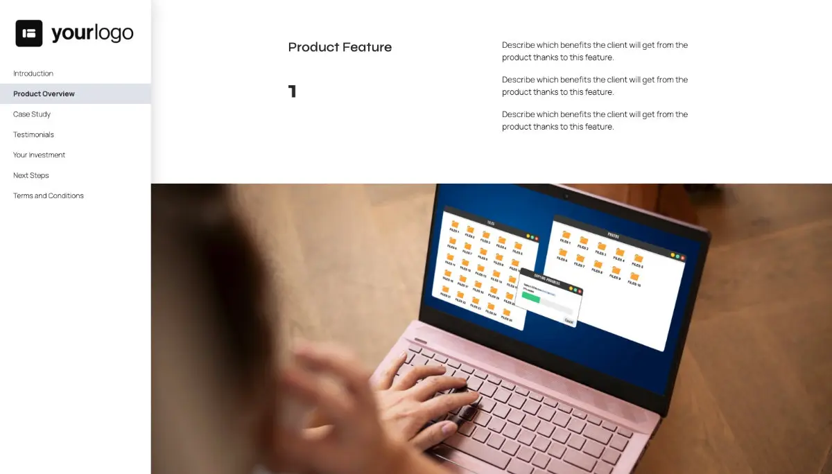 General Product Proposal Template - Pink - Product overview