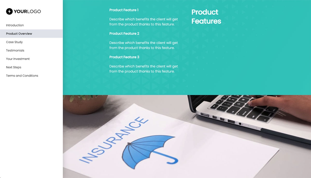 General Product Proposal Template - Cyan - Product overview