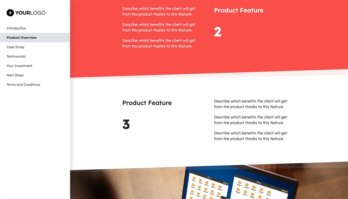 General Product Proposal Template - Orange - Product overview