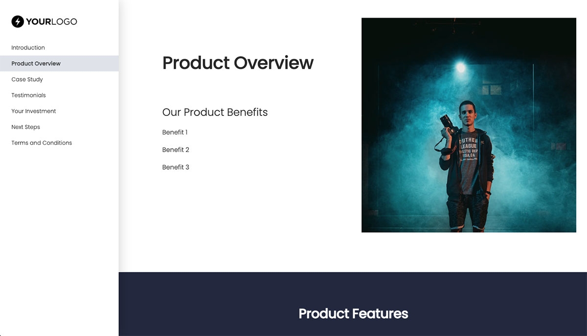 General Product Proposal Template - Deep Blue - Product overview