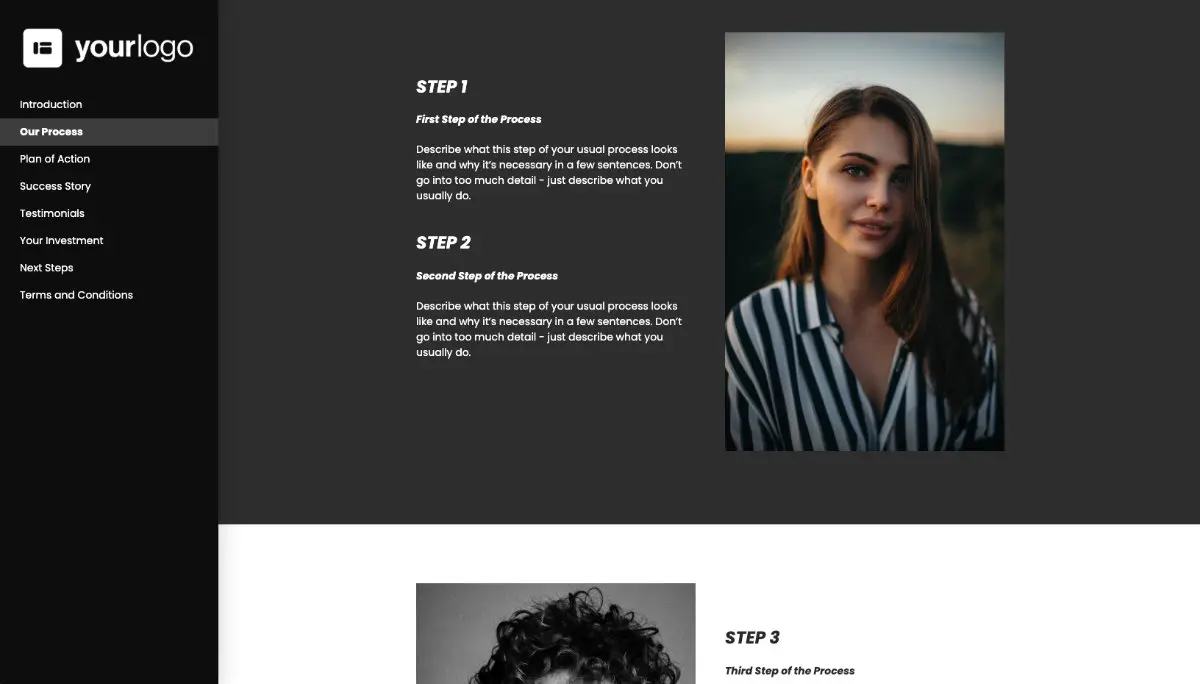 General Service Proposal Template - Deep Gray - A dedicated section for your process
