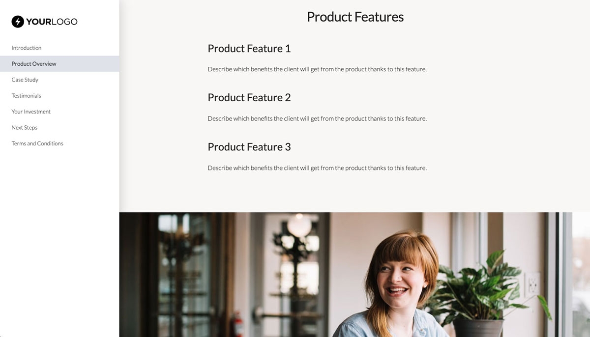 General Product Proposal Template - Dark Green - Product overview