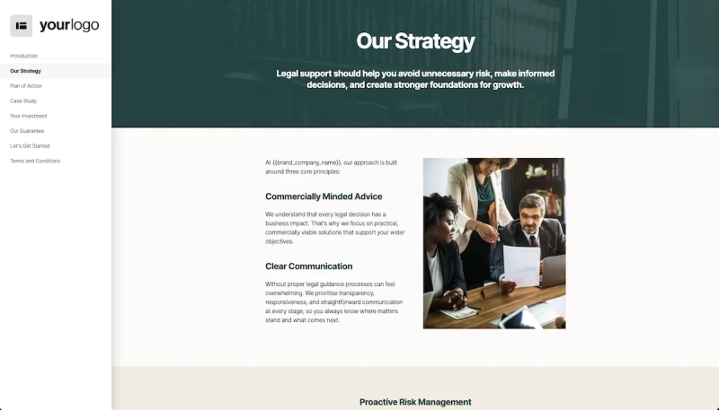 Law Firm Proposal Template - Legal strategy