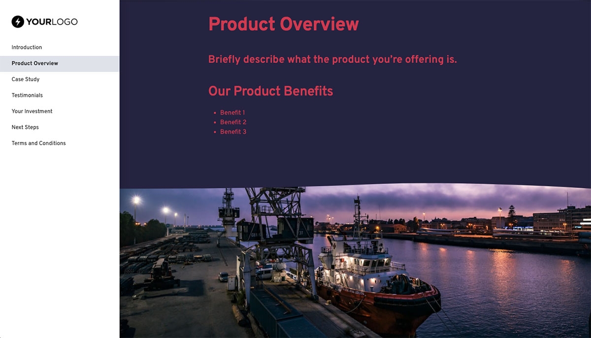 General Product Proposal Template - Deep Purple - Product overview