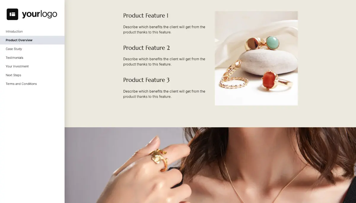 General Product Proposal Template - Cream - Product overview