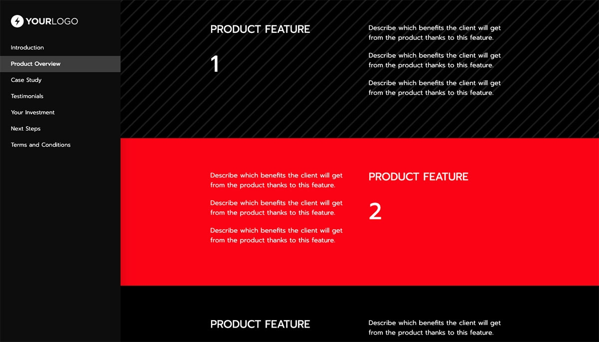 General Product Proposal Template - Black and White - Product overview