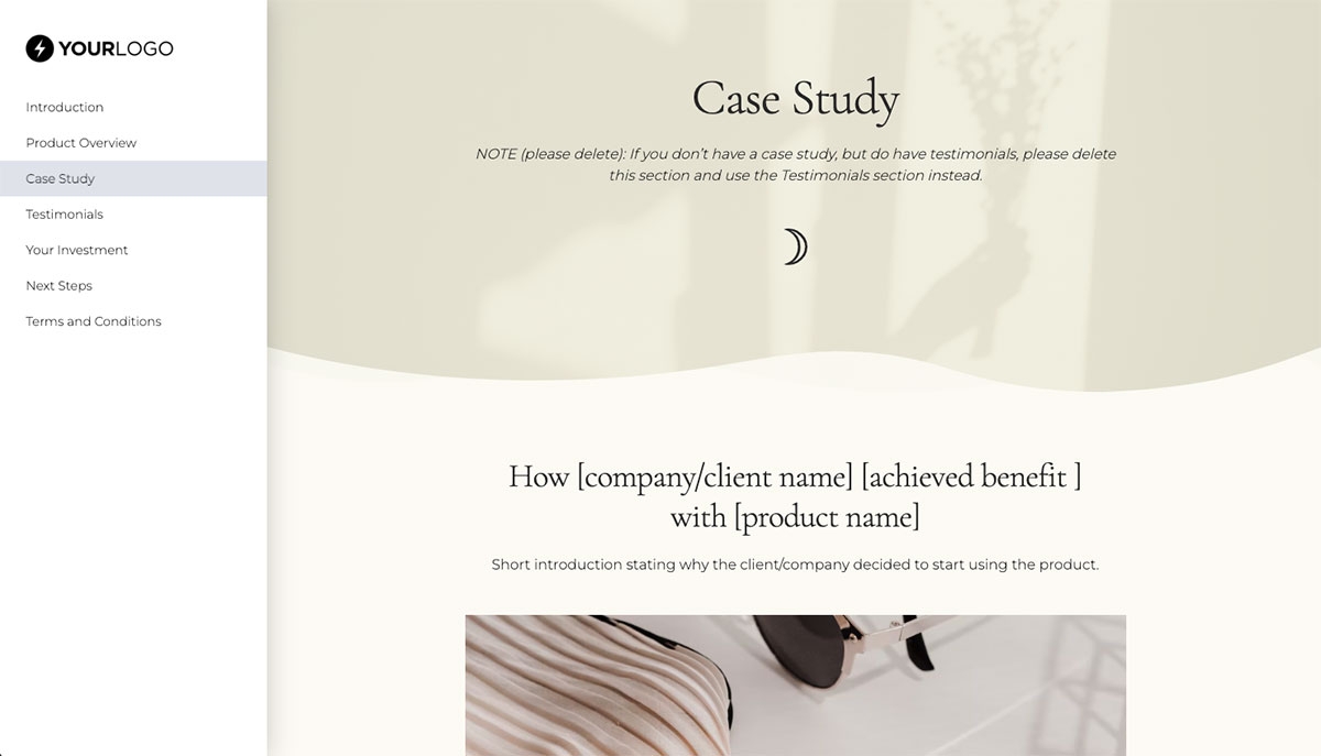 General Product Proposal Template - Light Yellow - A case study