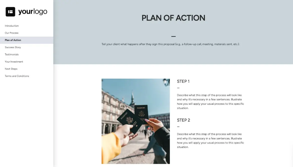 General Service Proposal Template - Light Blue - Presenting your plan of action