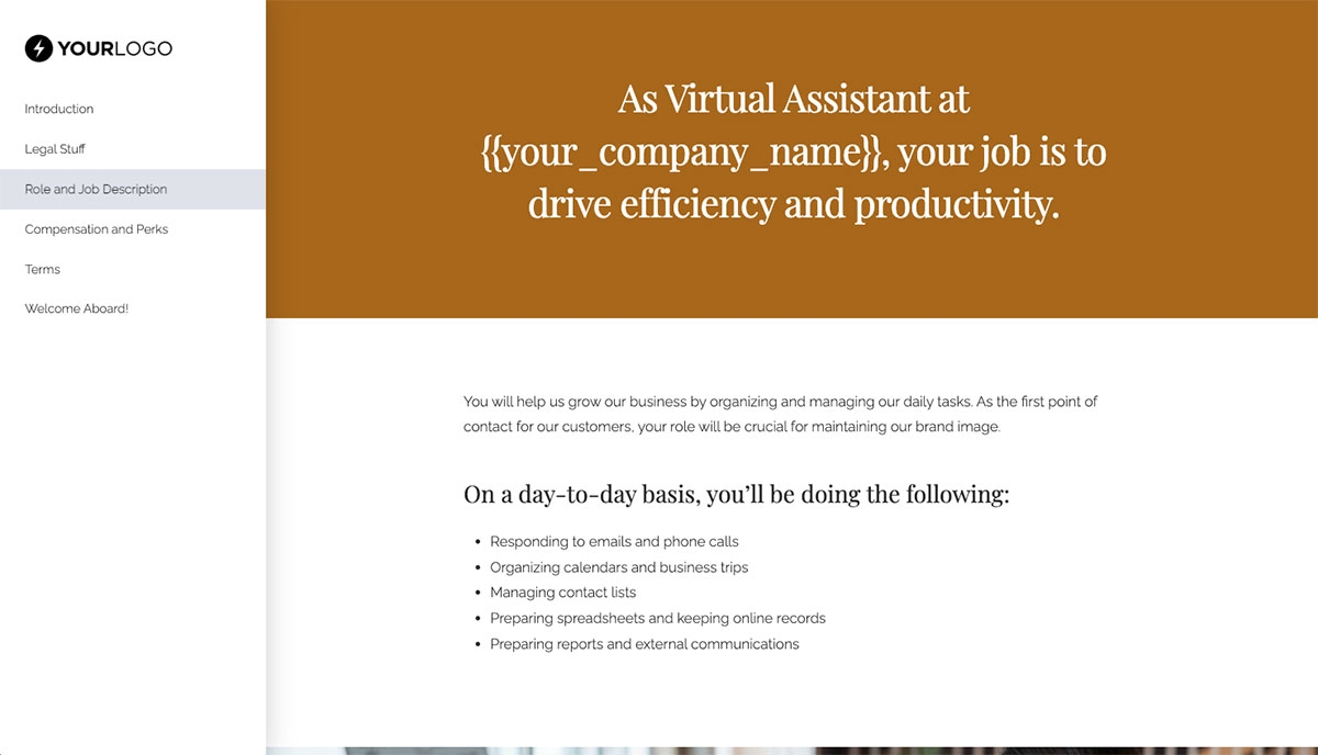 Virtual Assistant Job Offer Template - Pre-Written Job Description