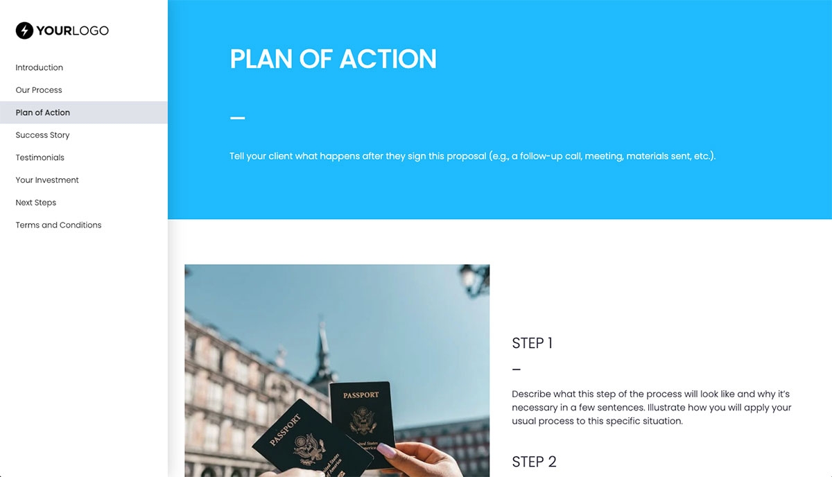 General Service Proposal Template - Cyan - Presenting your plan of action