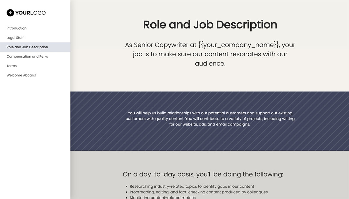 Senior Copywriter Job Offer Template - Pre-Written Job Description