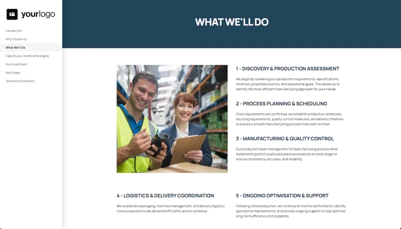 Manufacturing Proposal Template Slide 4
