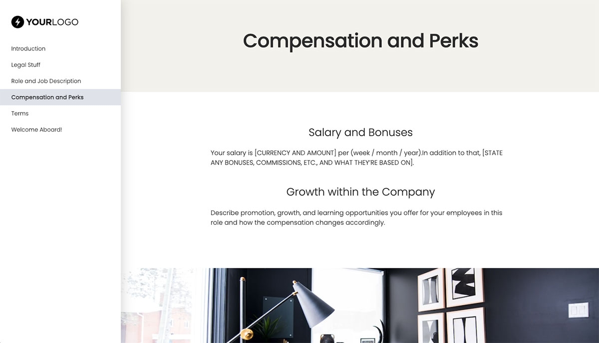 Senior Copywriter Job Offer Template - Compensation and Perks