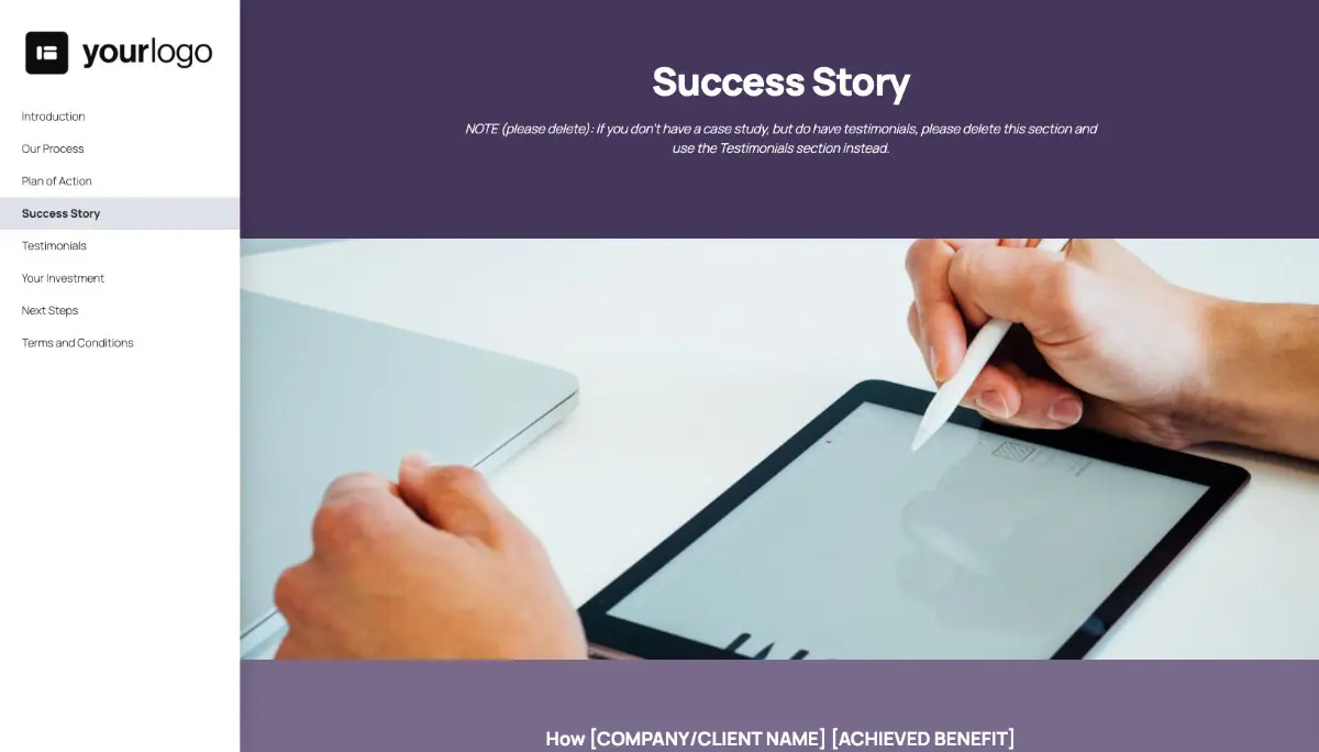 General Service Proposal Template - Purple Slide 5