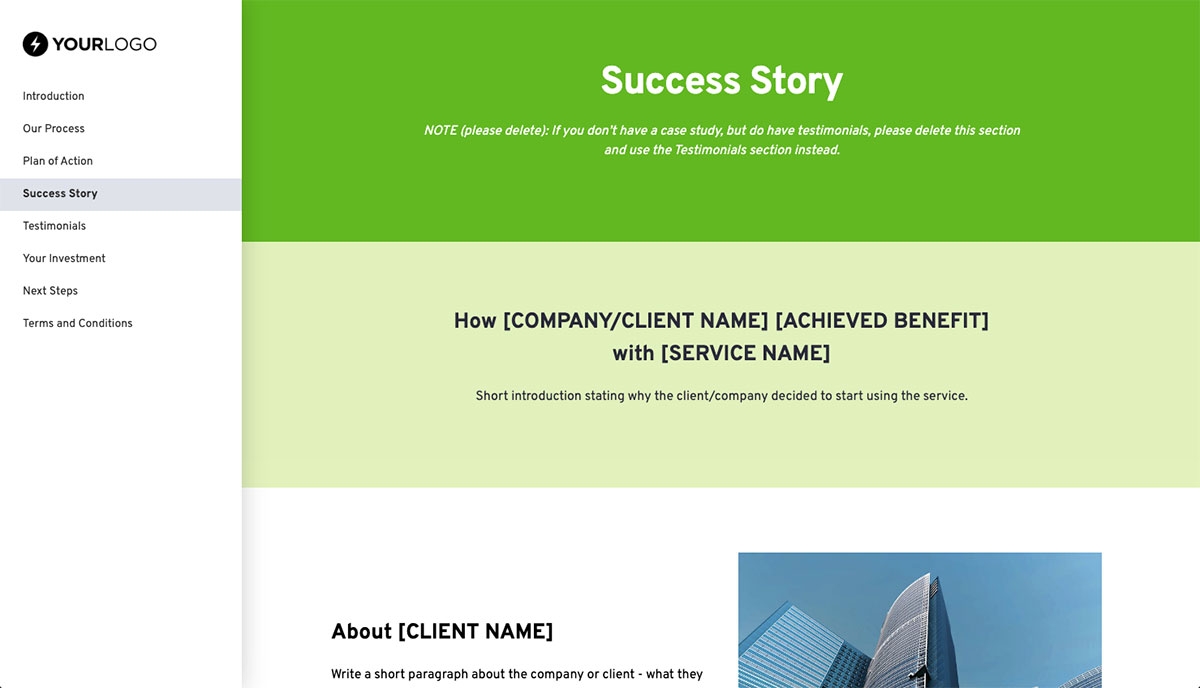 General Service Proposal Template - Bright Green - Social proof